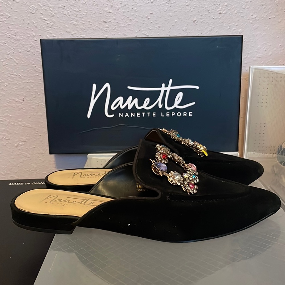 Black Mule loafer with jewels